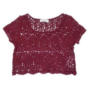 Abercrombie & Fitch Burgundy Lace Top